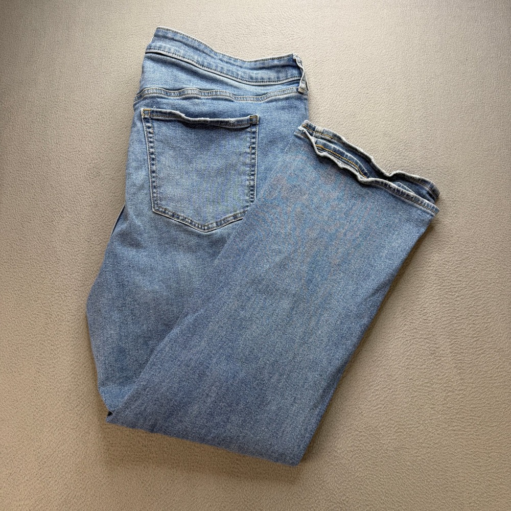 Old Navy Kicker Boot-Cut Jeans Womens 22 Blue Cotton Extra High-Rise Stretch